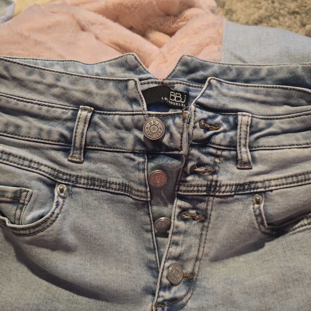 Bershka High Rise Light Denim Jeans